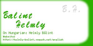balint helmly business card
